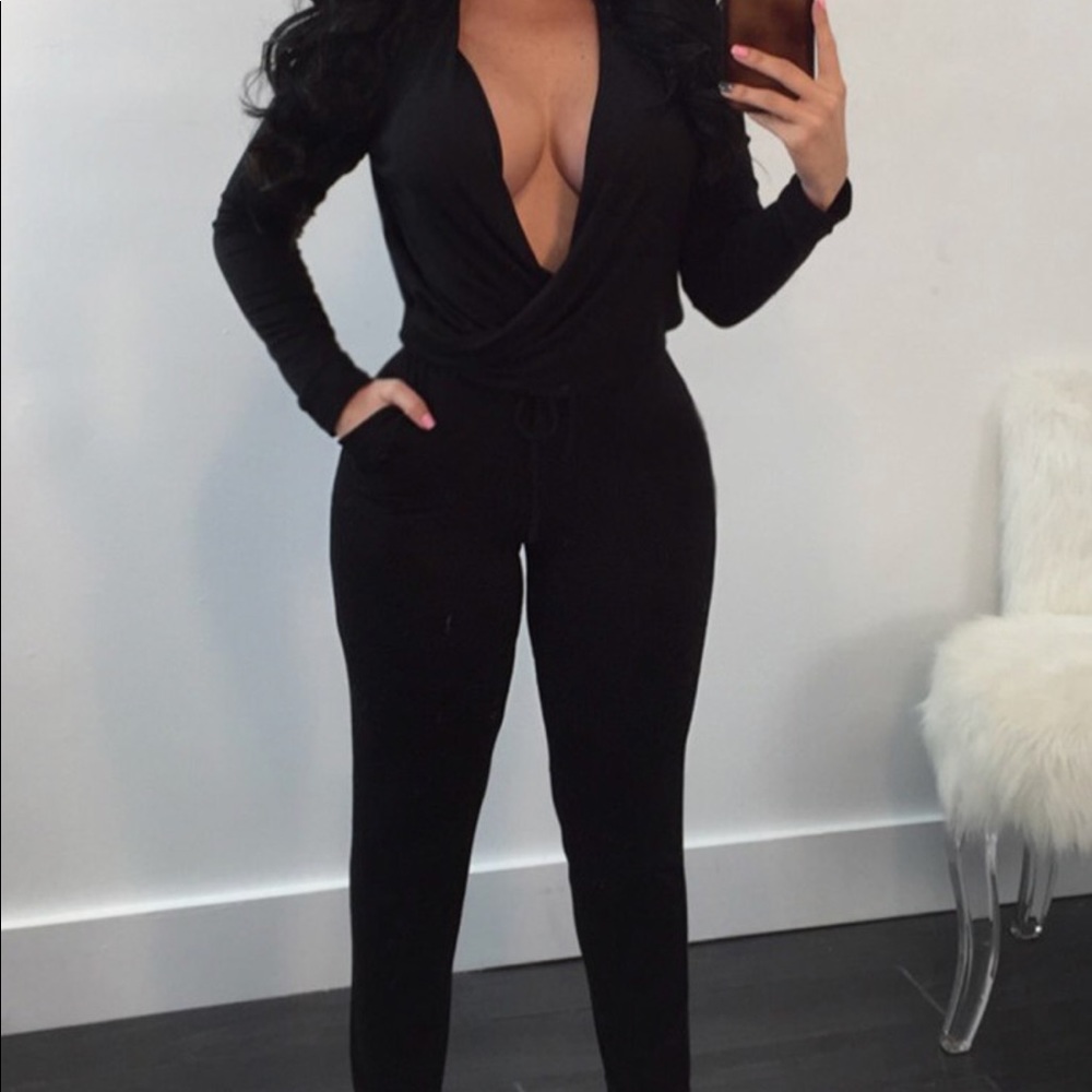 Deep V Jumpsuit